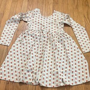 Hanna Andersson Cream Dress with Orange Floral Print